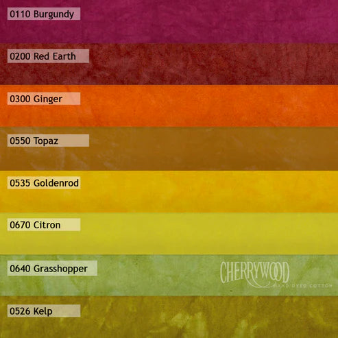 Cherrywood Hand-Dyed Cotton Fabric Trailhead Fat Quarter Bundle