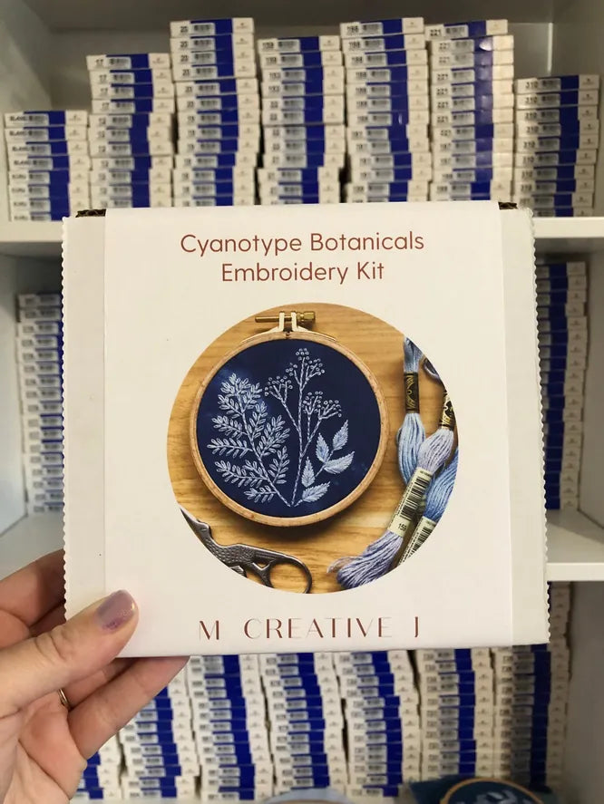 Cyanotype Botanicals - Botanical Embroidery Kit For Beginners Cyanotype Botanicals - Botanical Embroidery Kit For Beginners