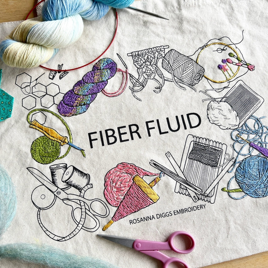 Fiber Fluid Tote Bag Embroidery Kit