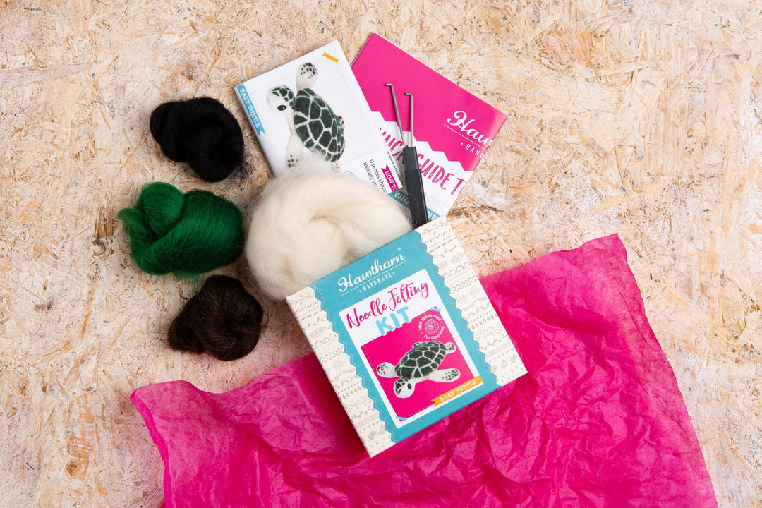 Baby Sea Turtle Mini Needle Felting Kit by Hawthorn Handmade