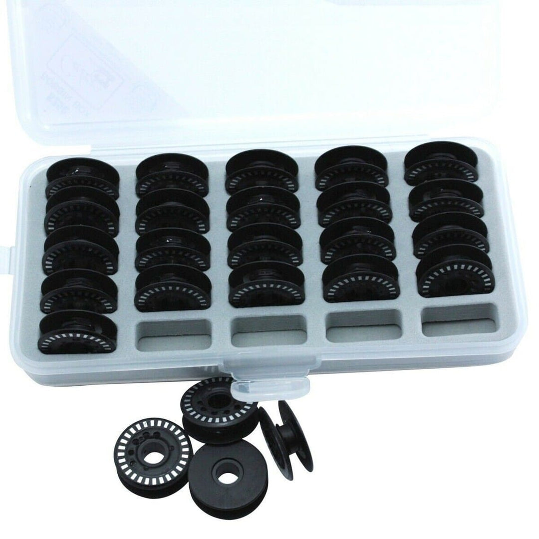 Bernina Bobbin Box Set - 25 Bobbins + Case For Activa, Aurora, Virtusa 830, 930, 1230 Models