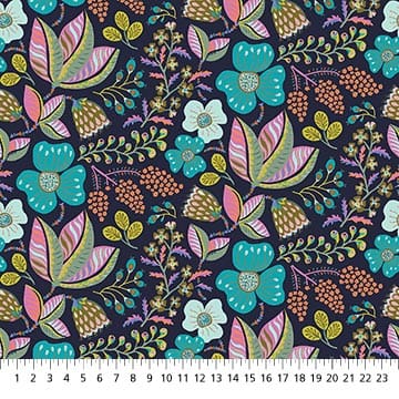 Camouflage by Kathy Doughty- Wild Bouquet, Navy