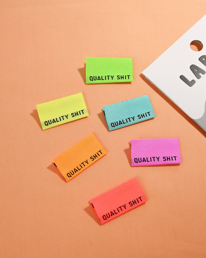 Quality Shit Woven Labels (Neon) | Case of 6 units Quality Shit Woven Labels (Neon) | Case of 6 units