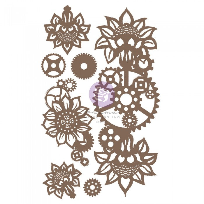 Finnabair Decorative Chipboard: Machine Floral Decors (7 pcs)