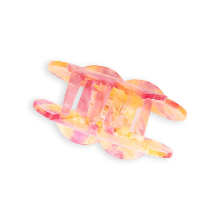 Sarah Hearts Daisy Button Pink and Yellow Hair Claw Clip