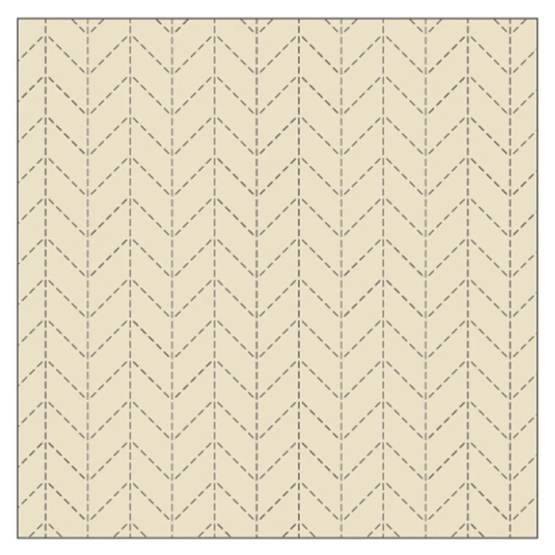Sashiko Preprinted Fabric, Chevron Design, Ivory