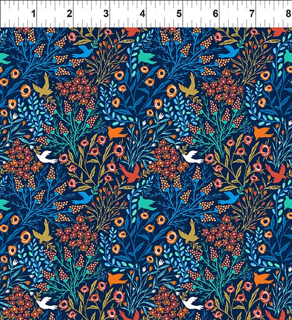 Whimsy, Blue - multi floral