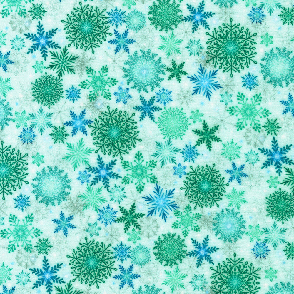 Doux Luxe MINKY Fabric - Snowflakes, Breeze | Artistic Artifacts
