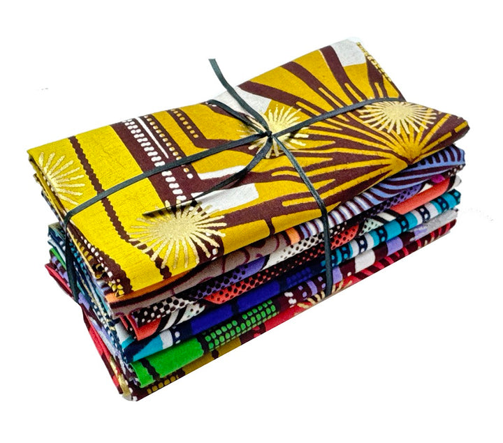 Dutch Wax African Prints Fat Quarter Fabric Bundle (7 pcs)