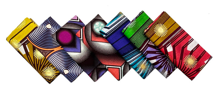Dutch Wax African Prints Fat Quarter Fabric Bundle (7 pcs)