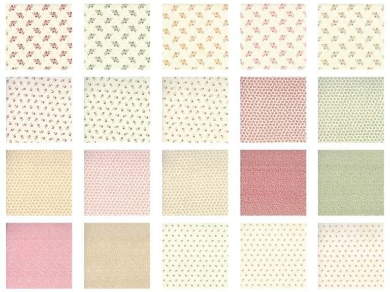 Floral Gatherings by Moda Fabrics 2.5" Square Fabric Charm Pack 42pcs Floral Gatherings by Moda Fabrics 2.5" Square Fabric Charm Pack 42pcs