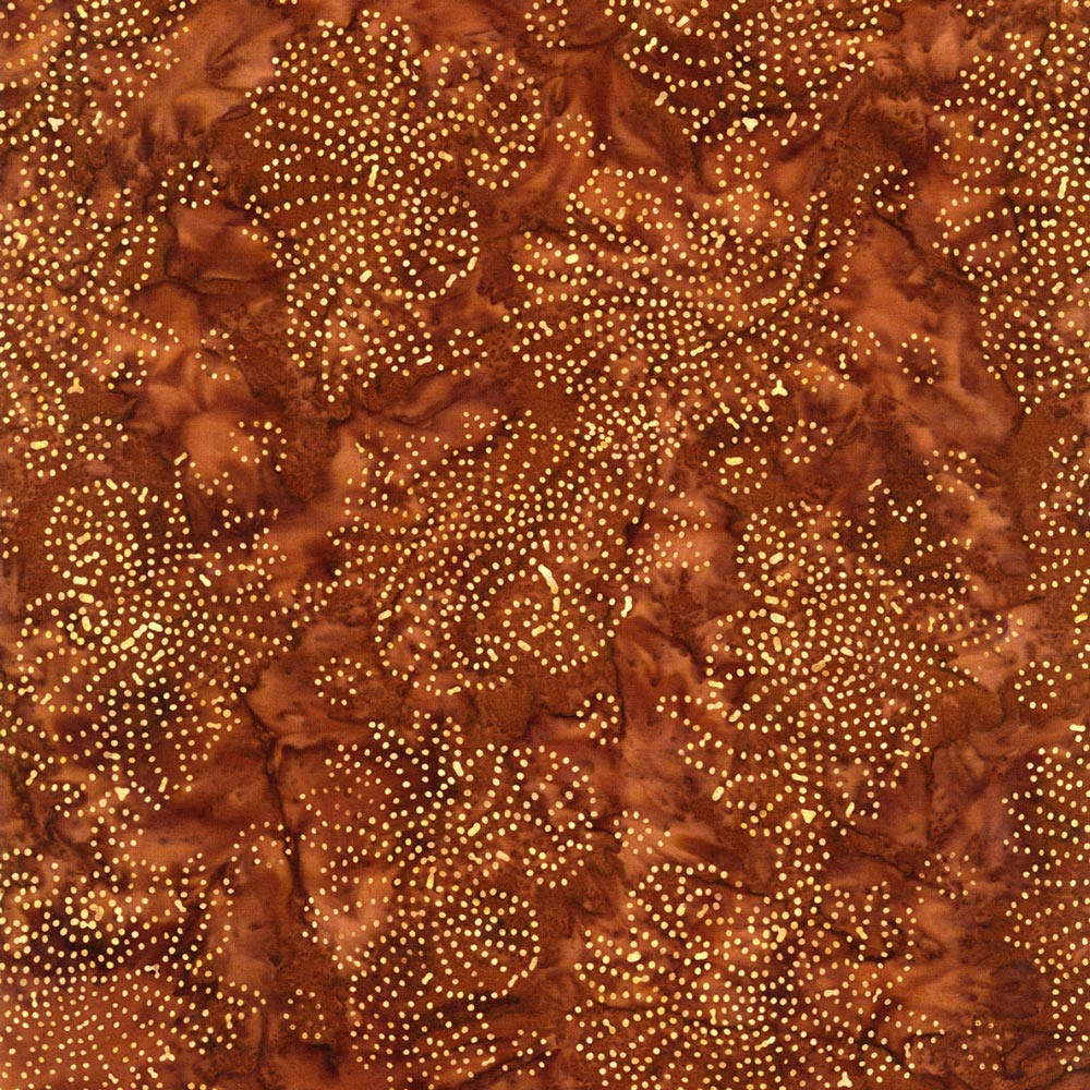 Tonga Batik, Button Leaves in Caramel