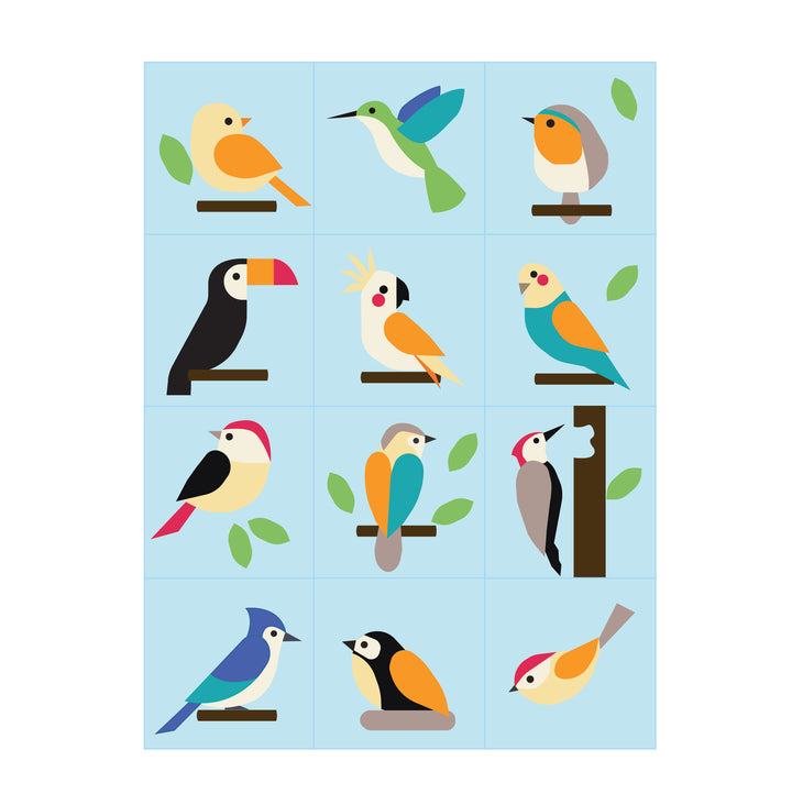 The Bird Watcher Pre-Cut Wool Block Kit, 12pcs