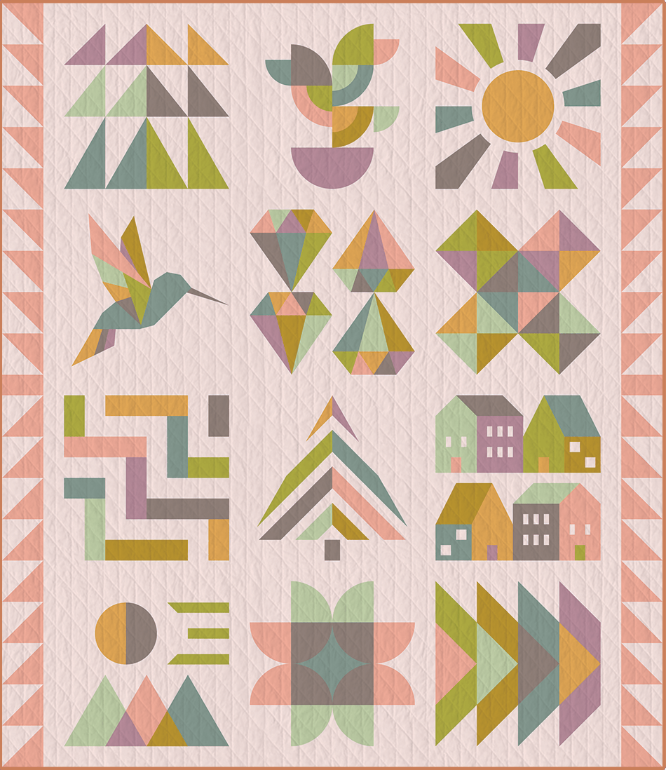 Hand + Soul 2027 Block of the Month Quilt Kit - Summer Meadow Hand + Soul 2027 BOM Quilt Kit - Summer Meadow | AGF Pure Solids