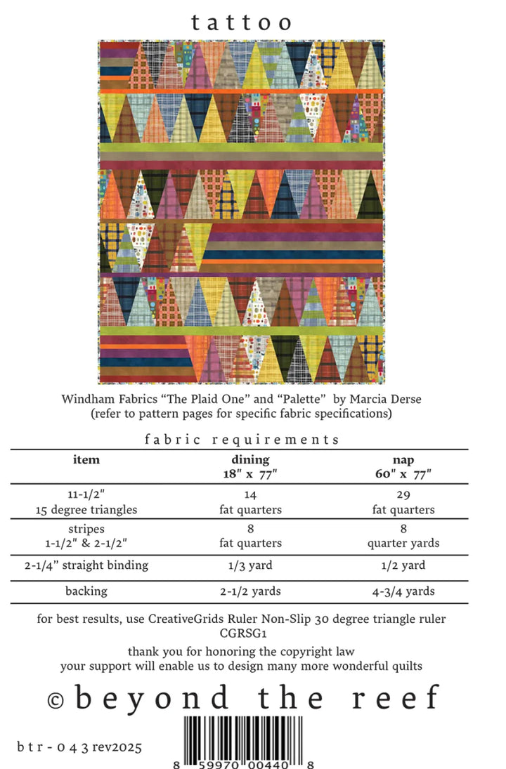 Tattoo Quilt Pattern by Beyond the Reef