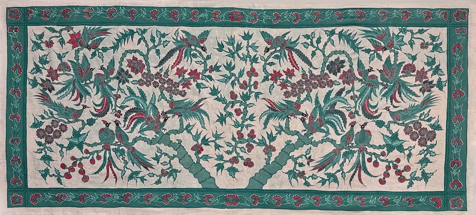 Batik Panel/Sarong - Perching Peacocks, Large, 75 x 36in Batik Panel/Sarong - Perching Peacocks, Large, 75 x 36in