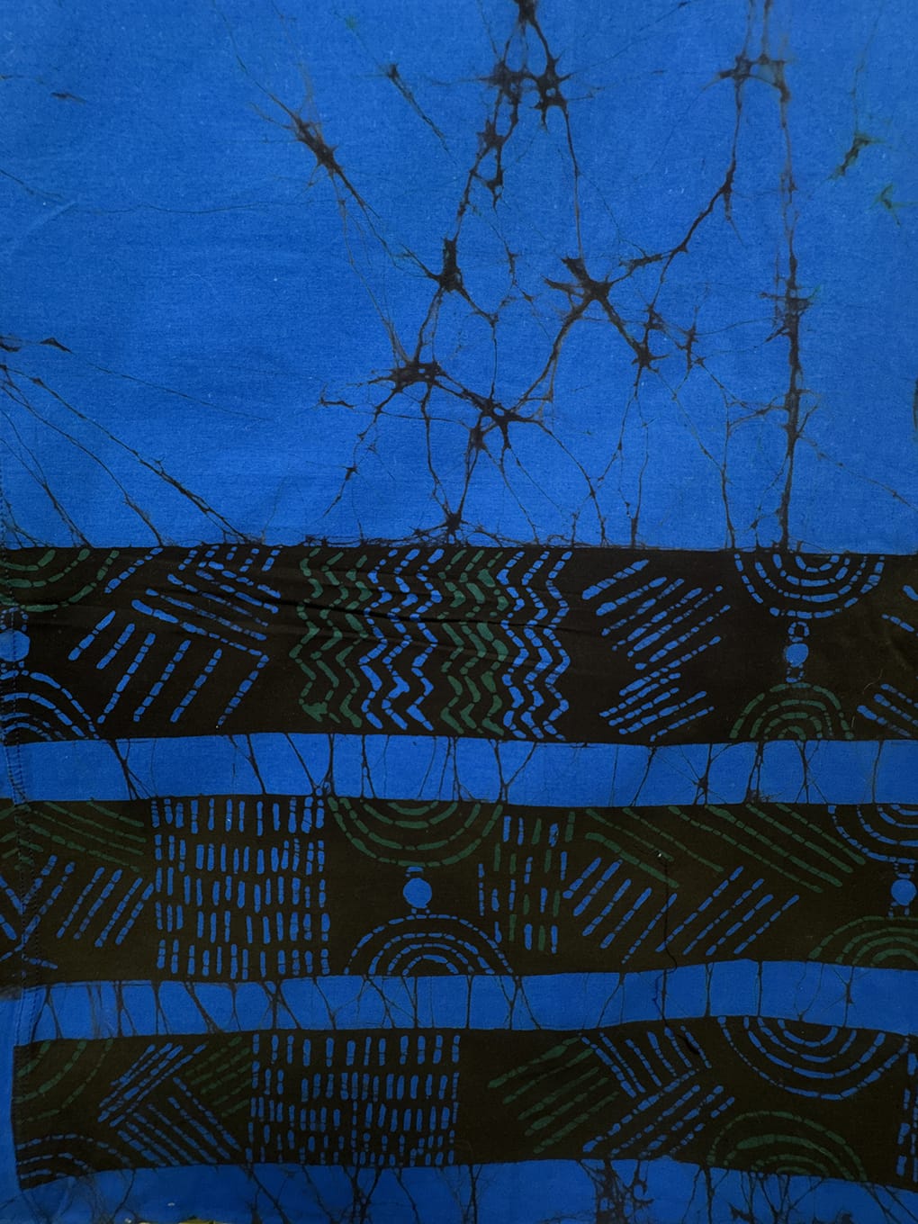 Batik Fabric from Sri Lanka - Long Cats on Blue 40in x 51in Sri Lankan Cat Batik Sarong – Artistic Artifacts