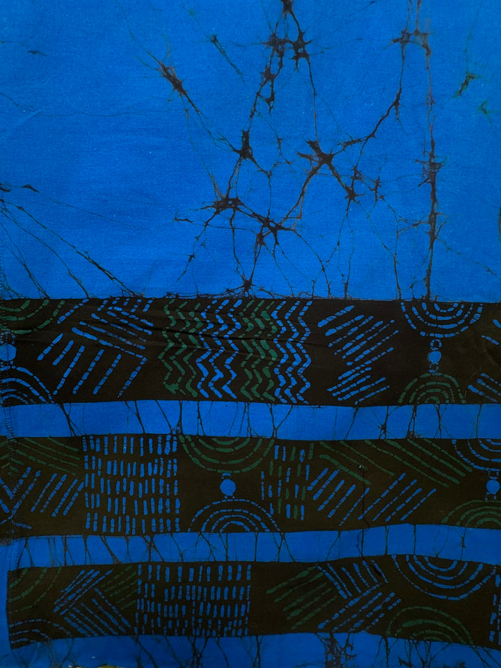 Batik Fabric from Sri Lanka - Long Cats on Blue 40in x 51in Sri Lankan Cat Batik Sarong – Artistic Artifacts