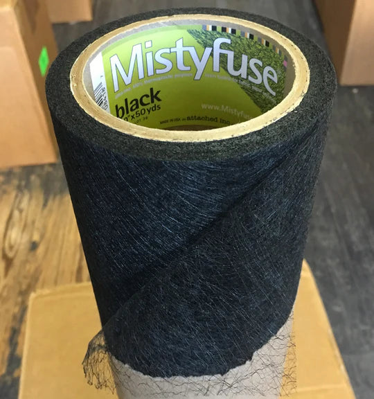 Mistyfuse Fusible Lightweight Webbing: Black (12in x 25 yards)