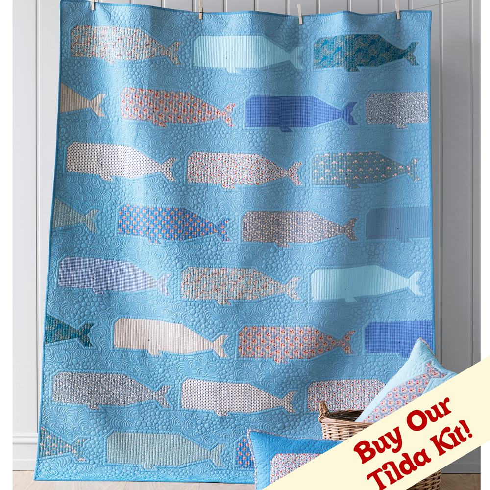 Blue Whale Quilt Kit, Tilda Creating Memories fabrics