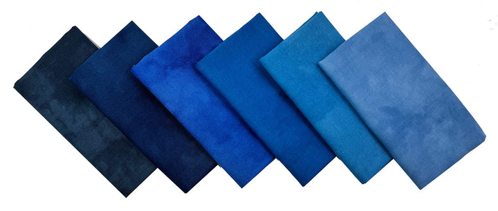 Palette Packs BLUE - Fat Quarter Fabric Bundle (6 pcs)
