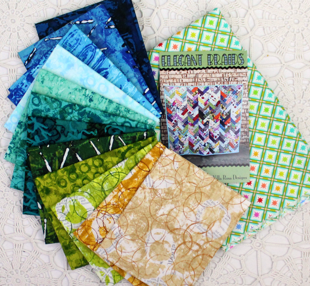 Elegant Braids Quilt Kit with Storyboard, Cool Colors