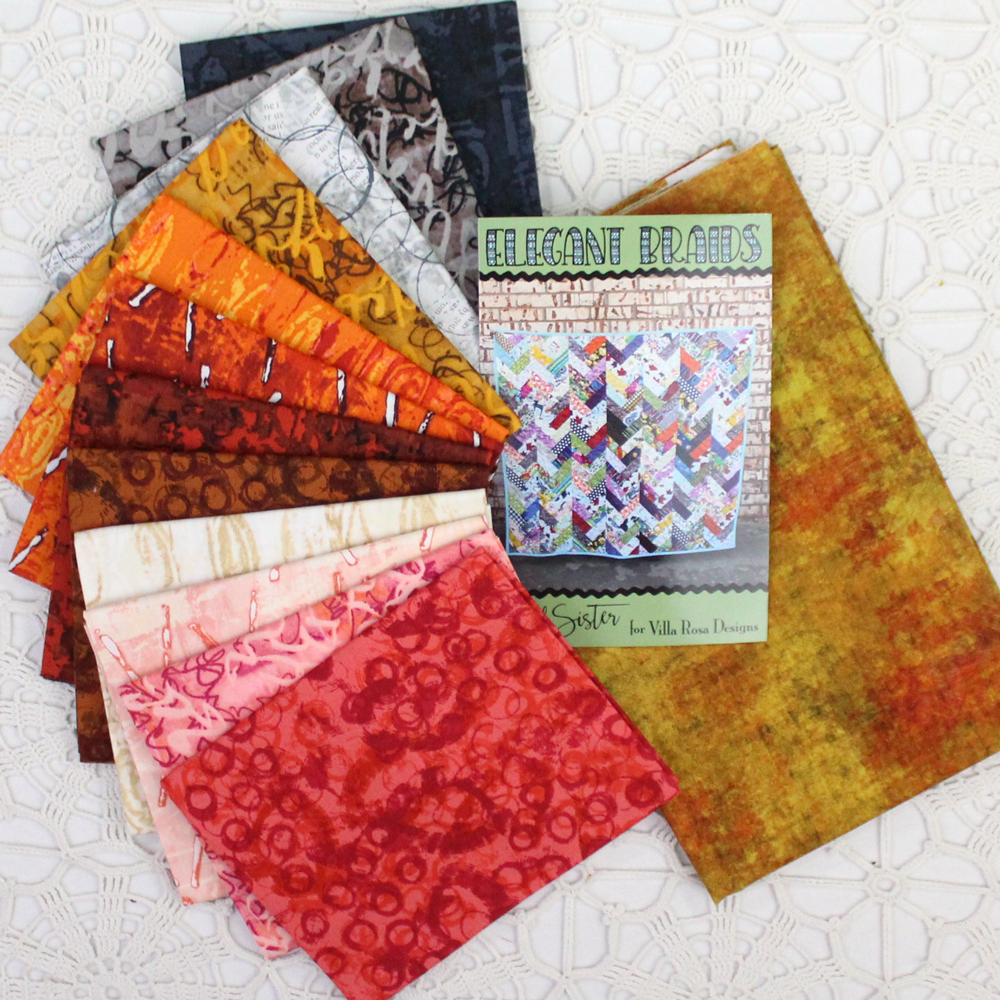 Elegant Braids Quilt Kit with Storyboard, Warm Colors