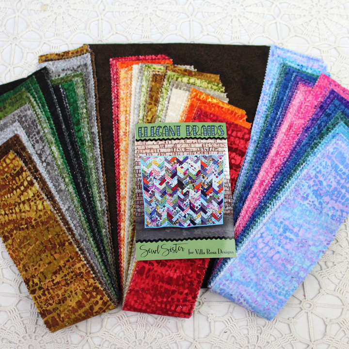 Elegant Braids Quilt Kit with Chameleon Strips