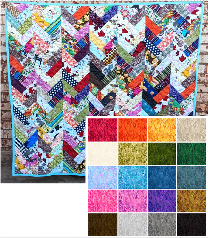 Elegant Braids Quilt Kit with Chameleon Strips