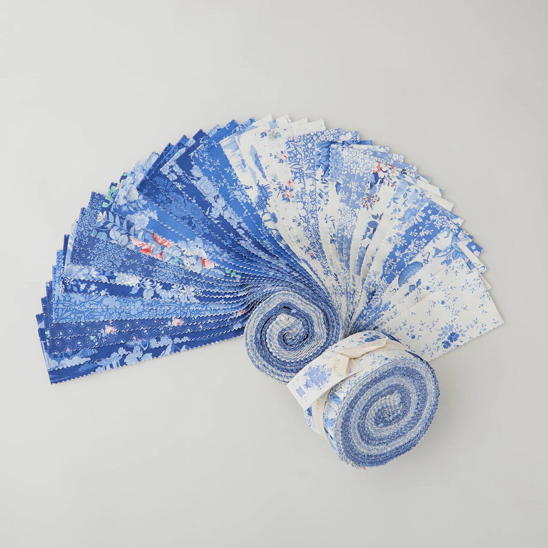 Tilda Something Blue 2.5" Fabric Roll, 40pcs