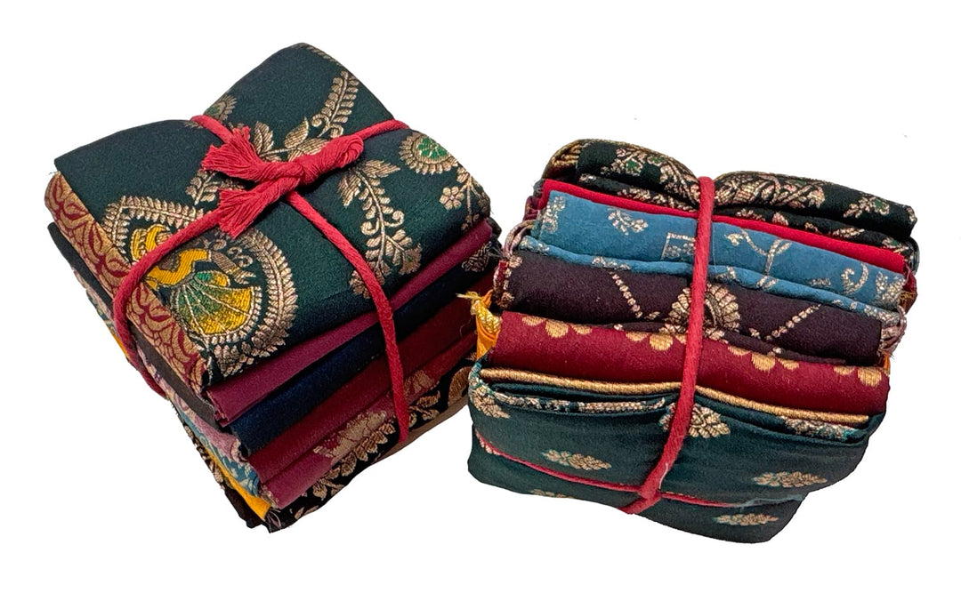 Silk Brocade Fat Quarter Assortment from India Silk Brocade Fat Quarter Assortment from India