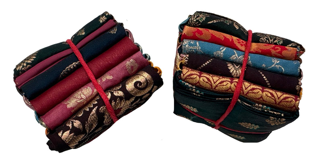 Silk Brocade Fat Quarter Assortment from India Silk Brocade Fat Quarter Assortment from India