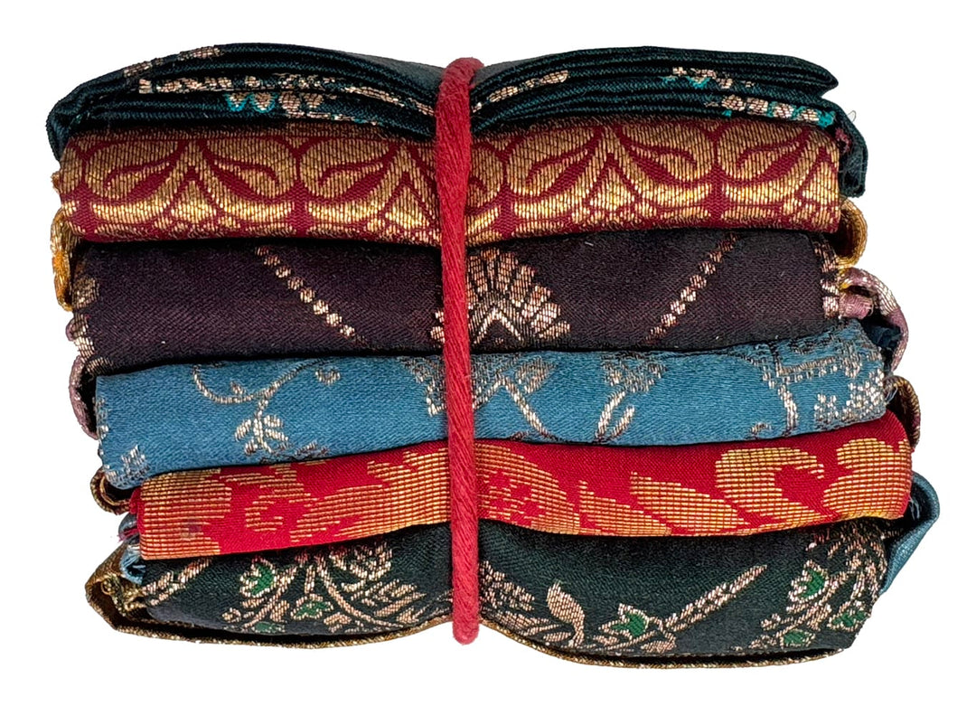 Silk Brocade Fat Quarter Assortment from India Silk Brocade Fat Quarter Assortment from India