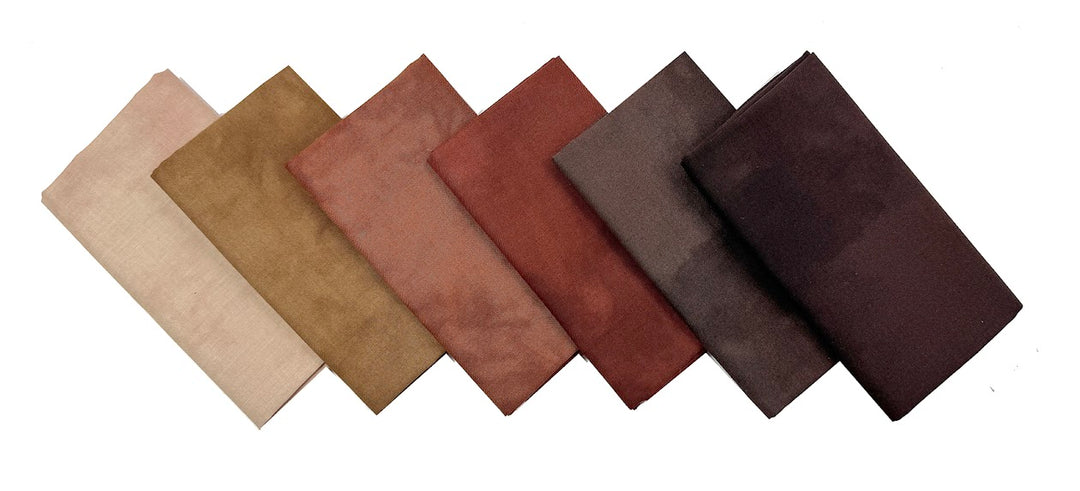 Palette Packs BROWN - Fat Quarter Fabric Bundle (6 pcs)