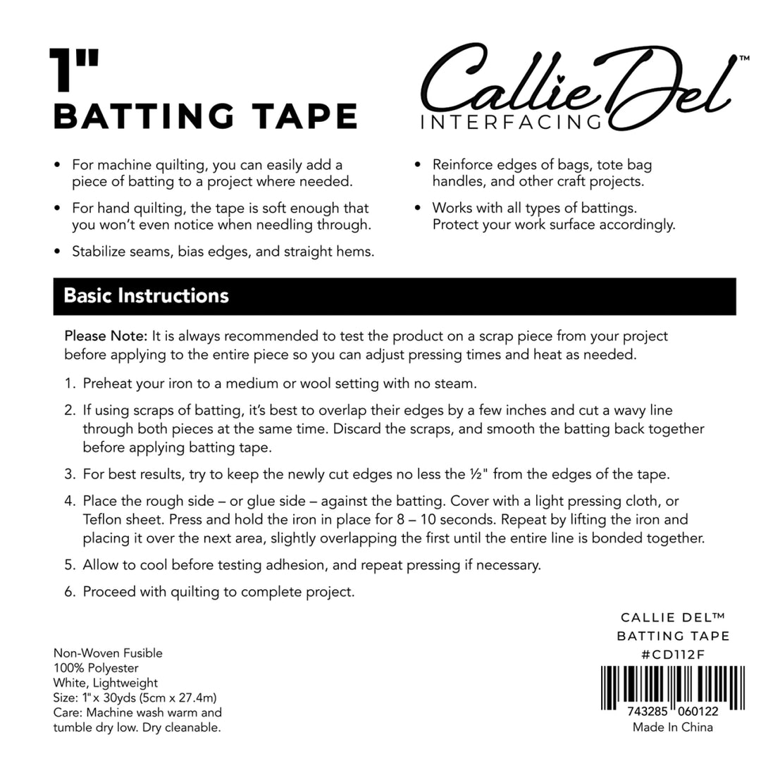 1" Batting Tape by Callie Del