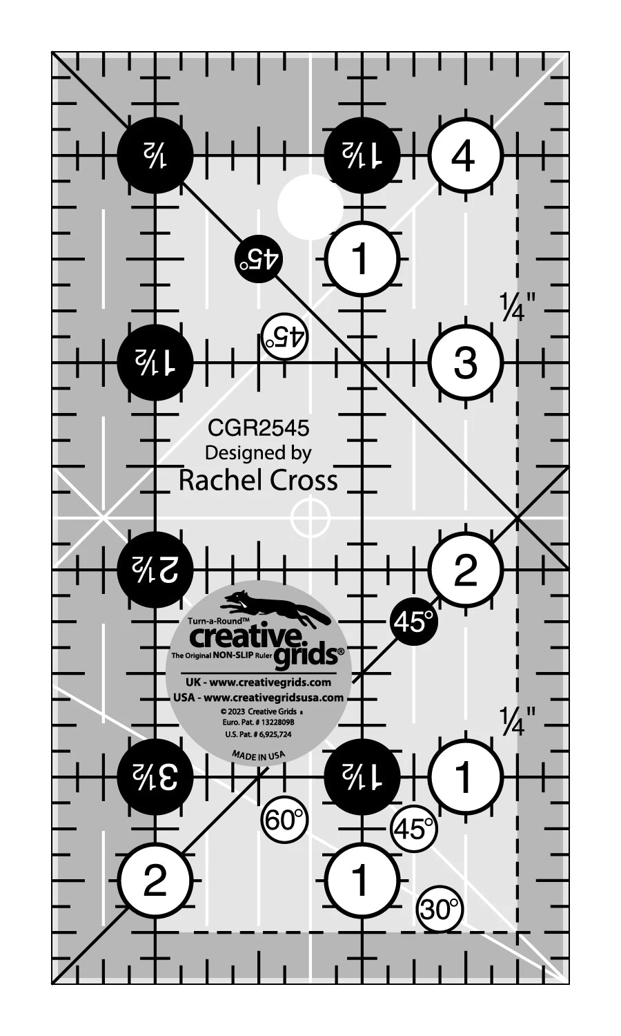 Creative Grids Ruler 2 1/2" x 4 1/2"