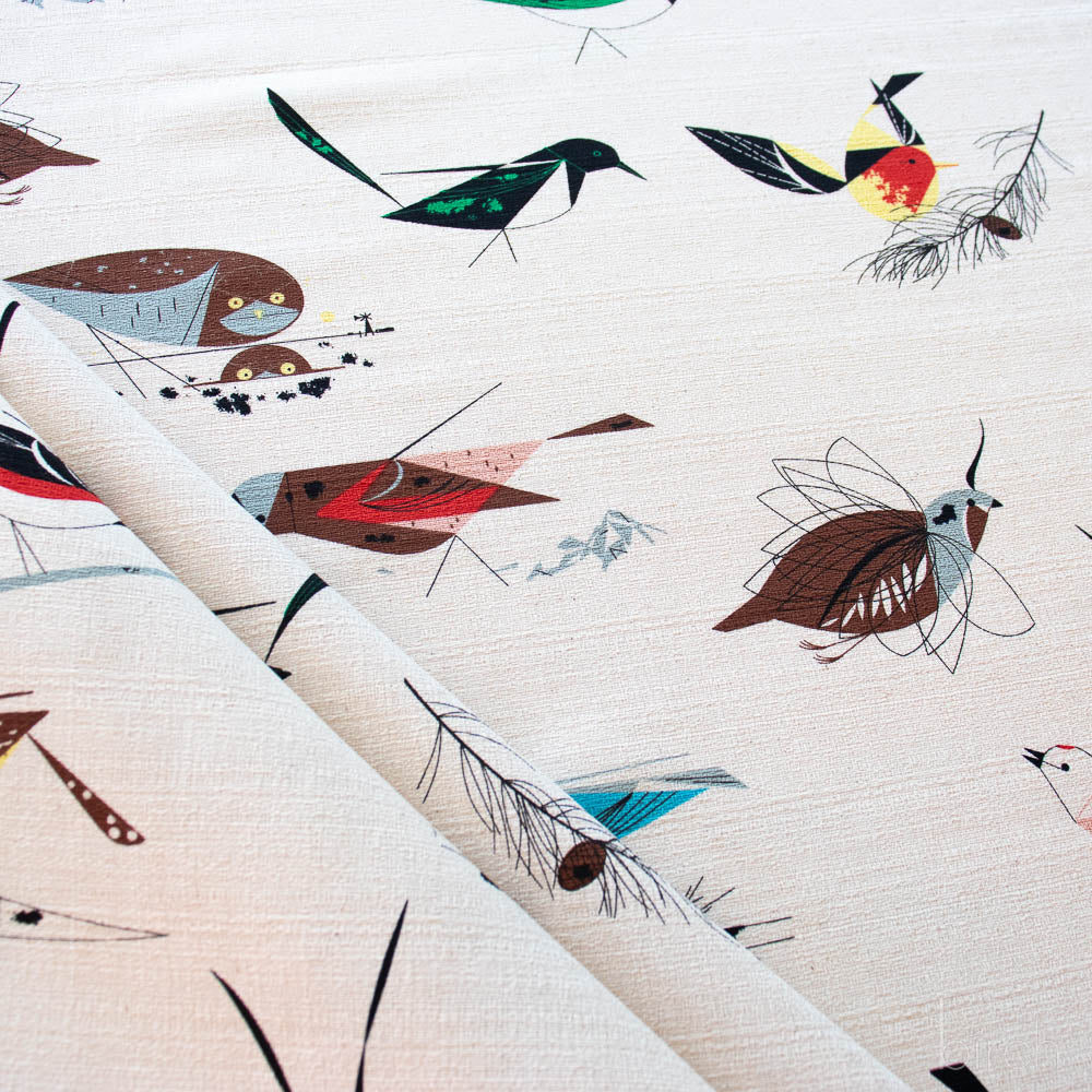 Iconic by Charley Harper, Western Birds BARKCLOTH