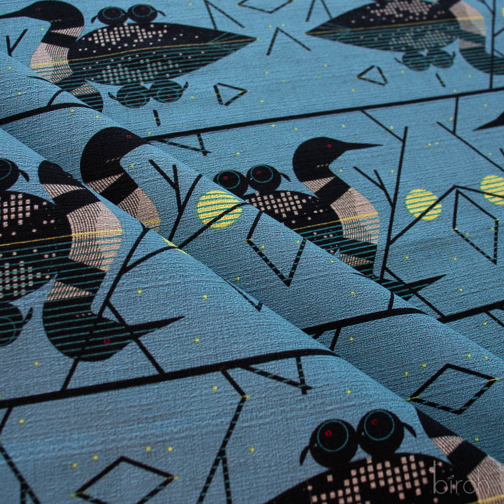 Iconic by Charley Harper, Clair de Loon BARKCLOTH