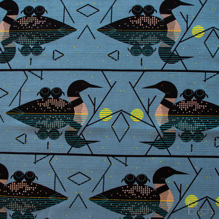 Iconic by Charley Harper, Clair de Loon BARKCLOTH