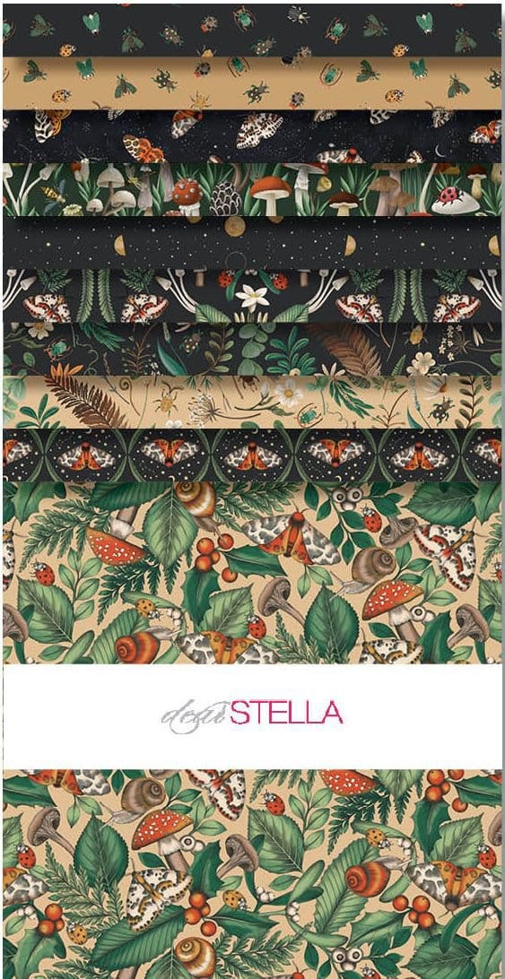 Moth to a Flame by Dear Stella 10" Fabric Square Pack, 42pcs Moth to a Flame by Dear Stella 10" Fabric Square Pack, 42 Pieces