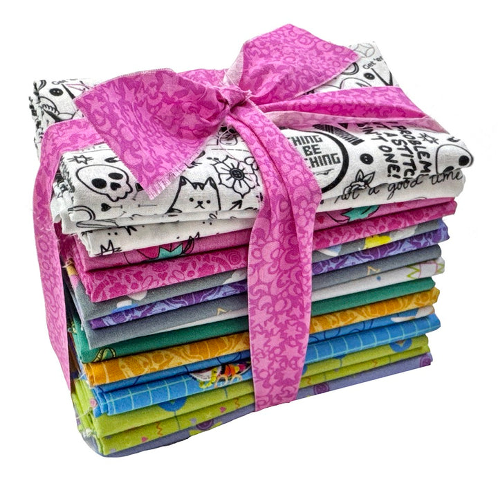 Quilty Helpurrs from Dear Stella Fat Quarter Fabric Bundle (16 pcs)