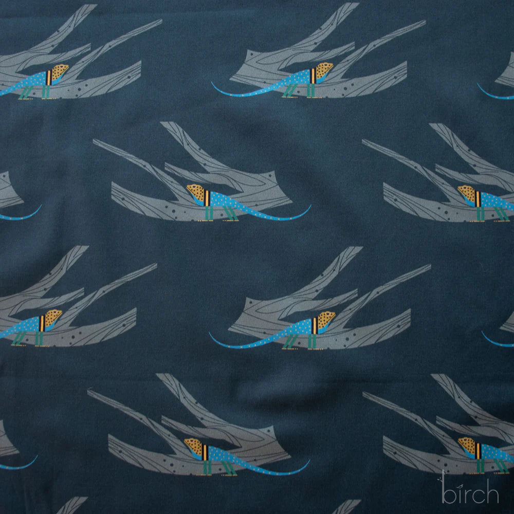 Charley Harper Canyon Country fabric pattern with lizards