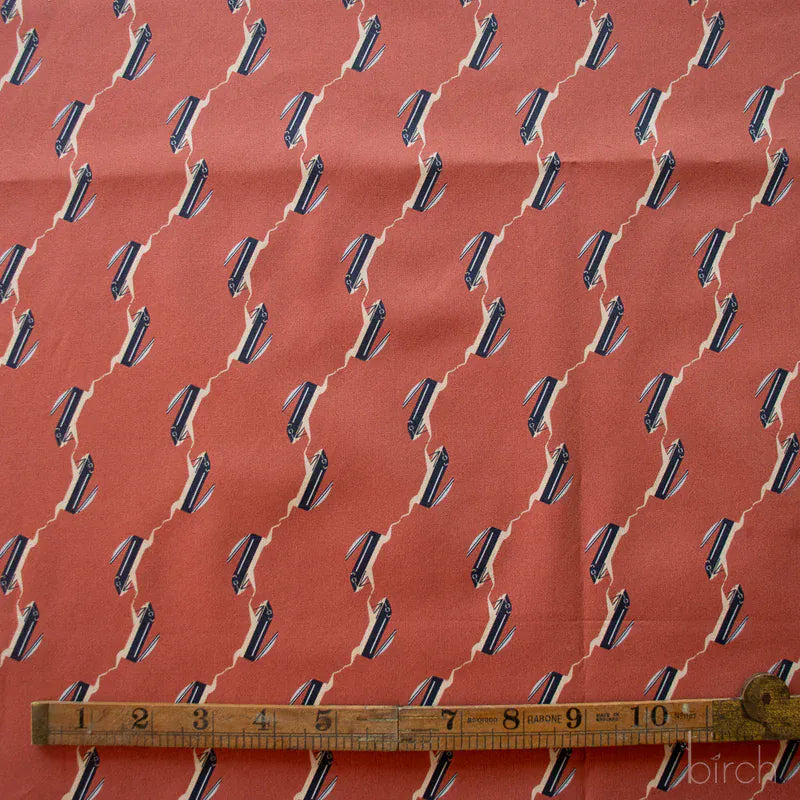 Charley Harper Canyon Country fabric pattern with stylized canyon shapes.