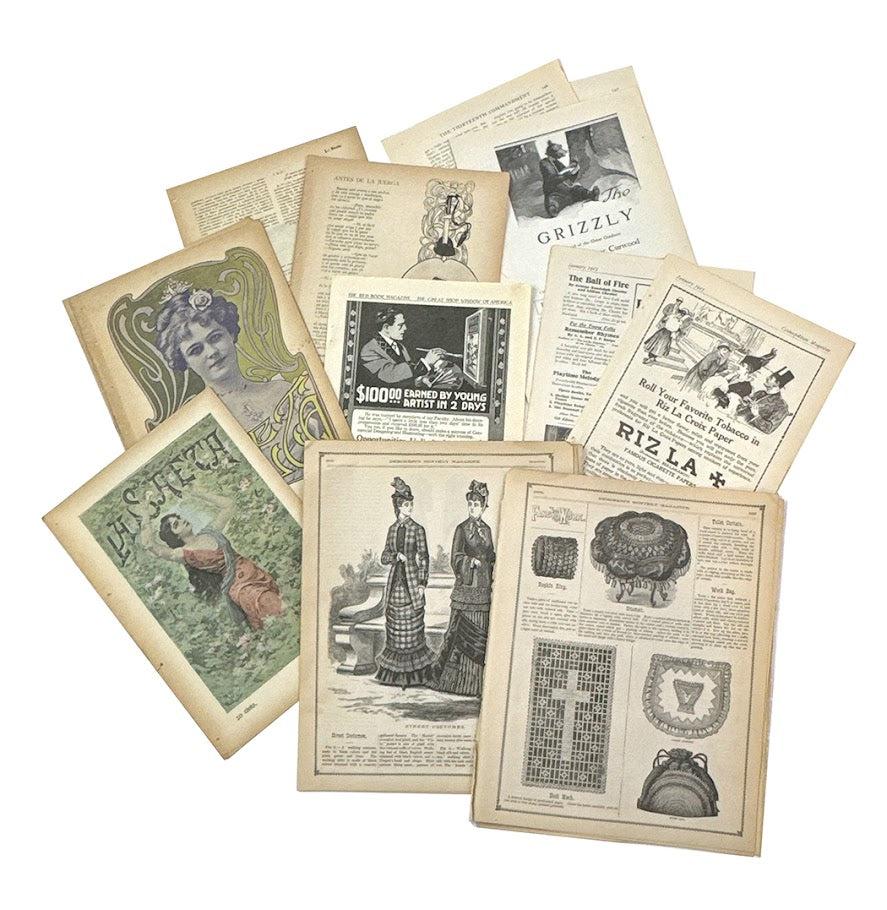 Vintage Women's Magazine Collage Pack, Spanish/English