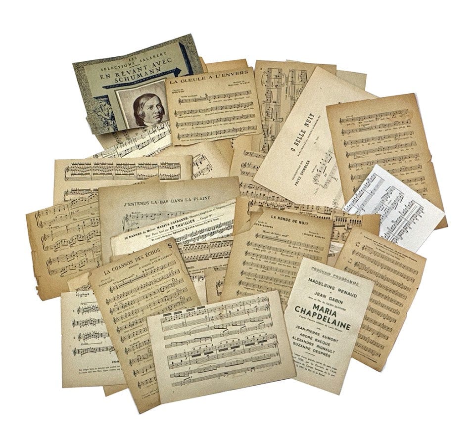 French Music vintage paper collage pack