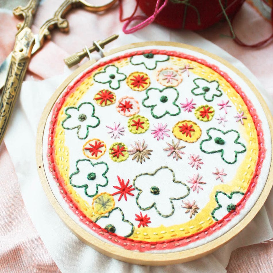 Colorburst! Pansy Embroidery Pattern by Dropcloth Samplers