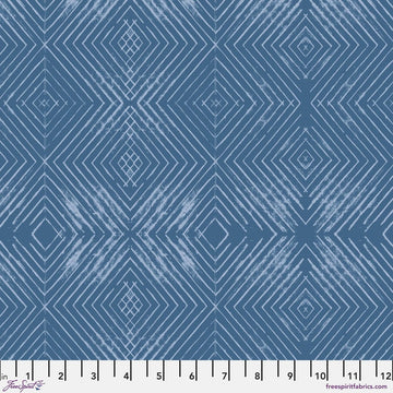Stamped: Blueprint Cotton Duck by Seth Apter, Distressed Diamonds Stamped: Blueprint Cotton Duck by Seth Apter, Distressed Diamonds