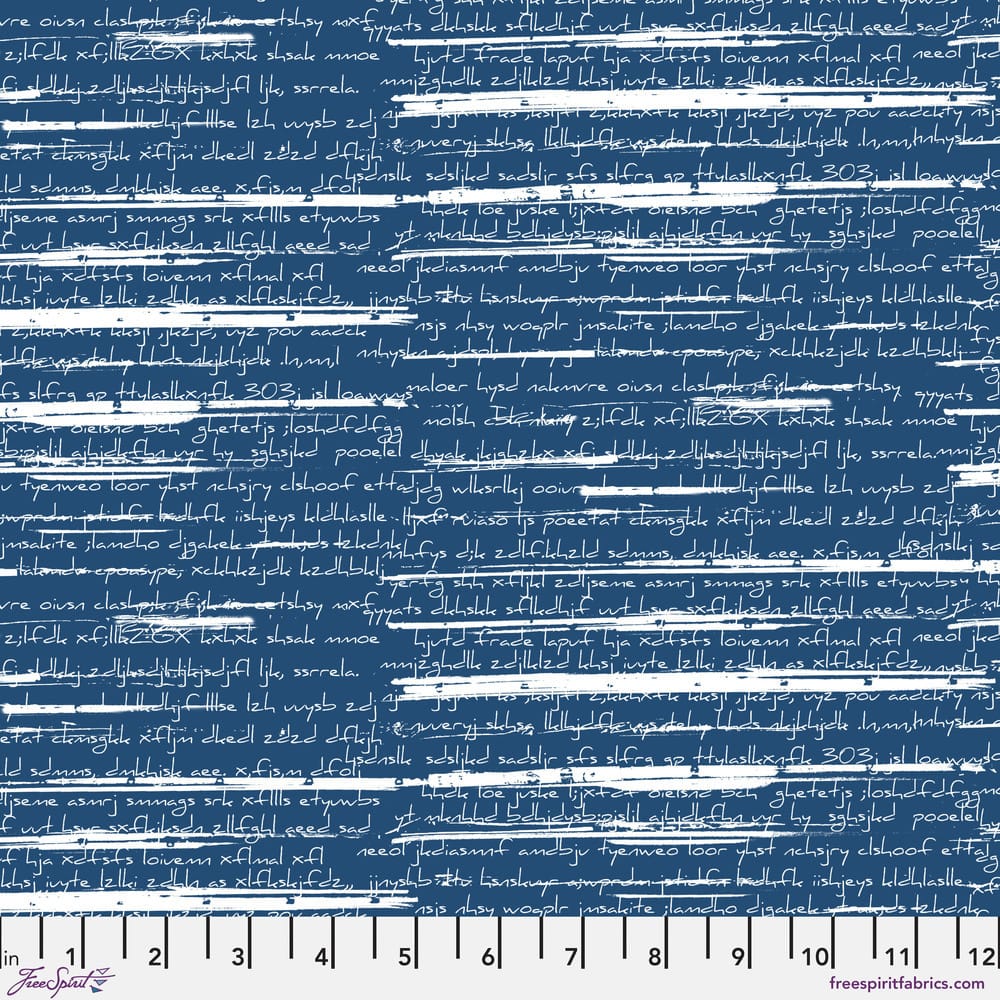 Stamped: Blueprint Cotton Duck by Seth Apter, Scribbles Stamped: Blueprint Cotton Duck by Seth Apter, Scribbles