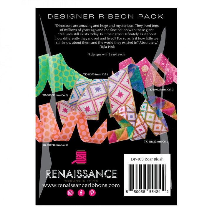 Tula Pink Roar Blush Designer Ribbon Pack