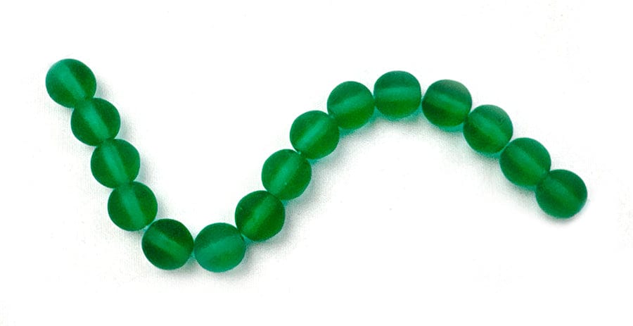 Czech Glass Beads, Matte Green